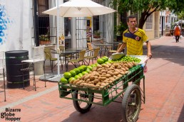 Fruit cart circlling the colorful streets of Santa Marta