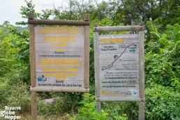 These signs show the starting point of the path leading from Cabo San Juan to Pueblito ruins