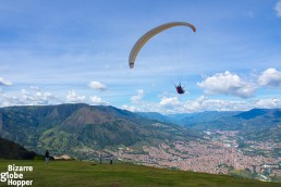 Paragliding upon the hills of Medellín, Colombia