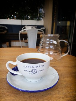 Sipping prime Colombian specialty coffee in Libertario Café, Bogotá