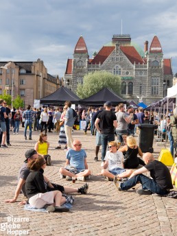 Finnish National Theathre guards the railway Square – and the summer beer festivals of Helsinki