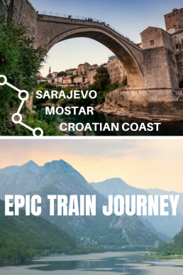 #Mostar #Sarajevo #train #Bosnia Listed among the most epic train journeys in the world, the leg between Sarajevo and Mostar is filled with craggy peaks, turquoise rivers, dark tunnels and ancient viaducts.