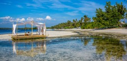 Honeymoon dinner at the beach in Boracay, Philippines