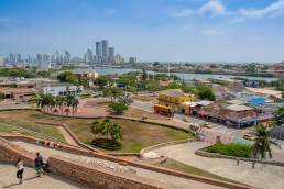 Climb to Cartagena's San Felipe Castle for views to the Getsemani, Old City, and Bocagrande
