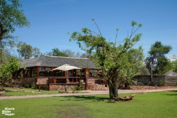 The restaurant and lounge bar of Baluleni Safari Lodge in Balule Nature Reserve, South Africa