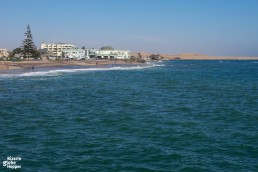 Swakopmund's Aquarium seen from Swakopmund Jetty: both among the best things to do in Swakopmund